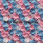 Boho Babes Graphics - Pink blue floral