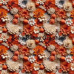 Boho Babes Graphics - Oranges floral 3d