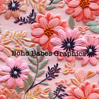 Boho Babes Graphics - Pink embroidery