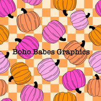 Boho Babes Graphics - Pumpkin Checkered