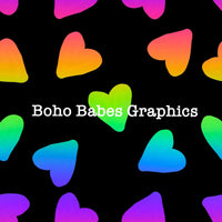 Boho Babes Graphics - Ombré hearts black