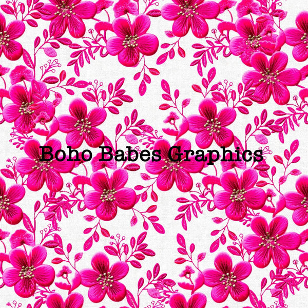 Boho Babes Graphics - pretty hot pink floral