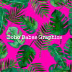 Boho Babes Graphics - Pink leaves