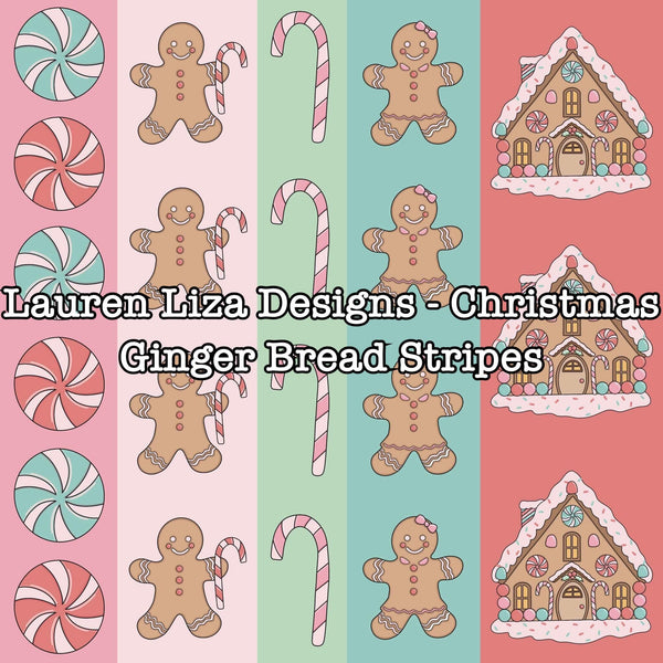 Lauren Liza Designs - Christmas Ginger Bread Stripes