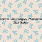 Lauren Liza Designs - Watercolor Blue Cactus