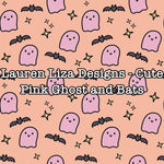 Lauren Liza Designs - Cute Pink Ghost and Bats