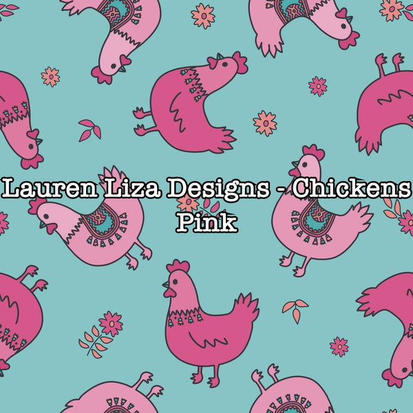 Lauren Liza Designs - Chickens Pink