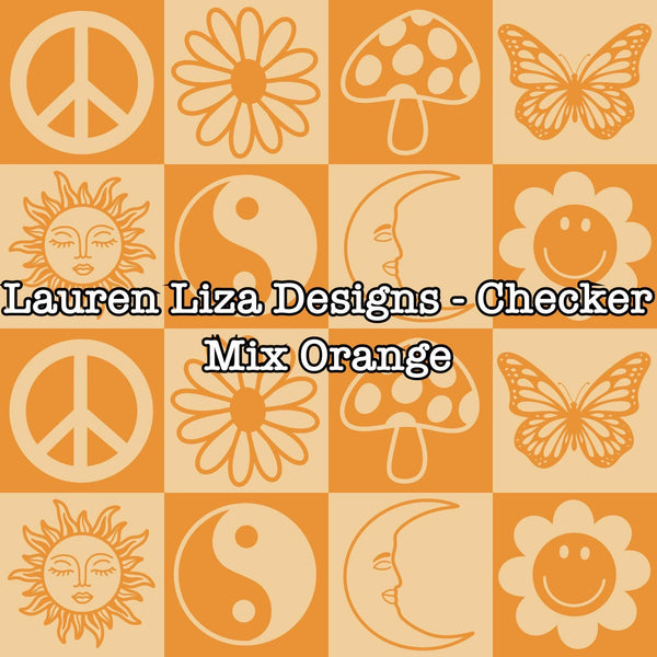 Lauren Liza Designs - Checker Mix Orange