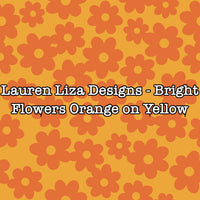 Lauren Liza Designs - Bright Flowers Orange on Yellow