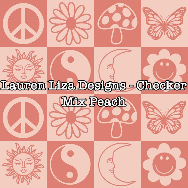 Lauren Liza Designs - Checker Mix Peach