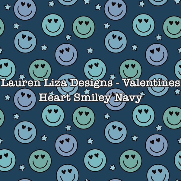 Lauren Liza Designs - Valentines Heart Smiley Navy