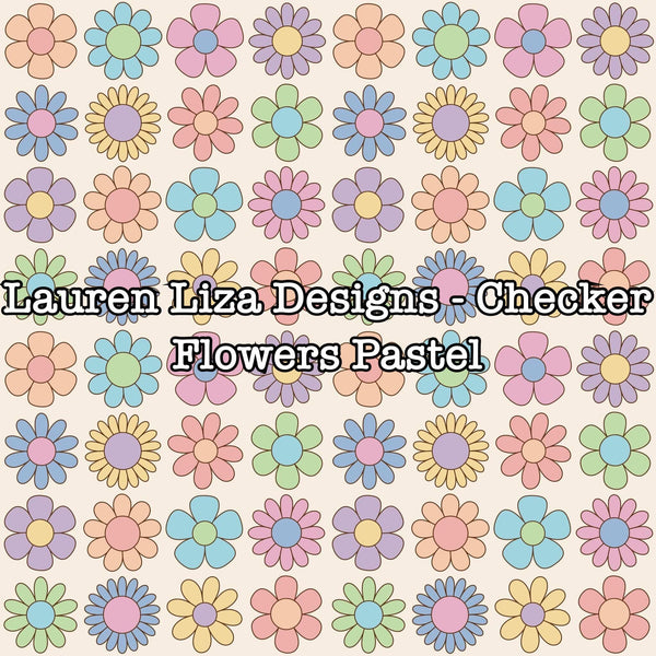 Lauren Liza Designs - Checker Flowers Pastel
