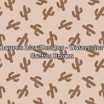 Lauren Liza Designs - Watercolor Cactus Brown