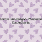 Lauren Liza Designs - Watercolor Hearts Purple