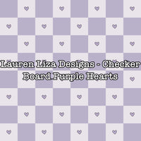 Lauren Liza Designs - Checker Board Purple Hearts