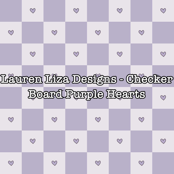 Lauren Liza Designs - Checker Board Purple Hearts