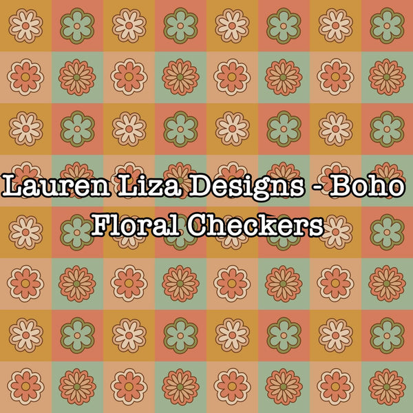 Boho Checkers Lauren Liza Designs - Boho Floral Checkers – Brianna's Bow Supply ...