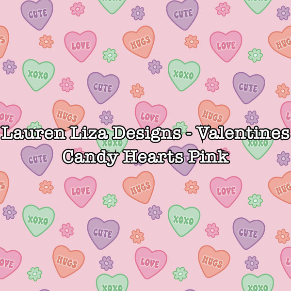 Lauren Liza Designs - Valentines Candy Hearts Pink