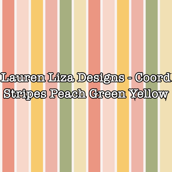 Lauren Liza Designs - Coord Stripes Peach Green Yellow
