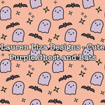 Lauren Liza Designs - Cute Purple Ghost and Bats