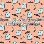 Lauren Liza Designs - Cute Blue Ghost and Bats