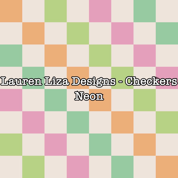Lauren Liza Designs - Checkers Neon