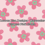 Lauren Liza Designs - Watercolor Flowers Pink Green