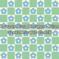 Lauren Liza Designs - Blue Green Flower Check