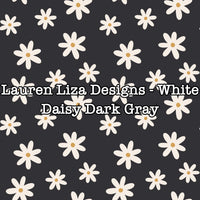 Lauren Liza Designs - White Daisy Dark Gray