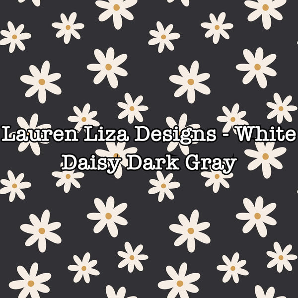 Lauren Liza Designs - White Daisy Dark Gray