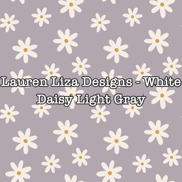 Lauren Liza Designs - White Daisy Light Gray