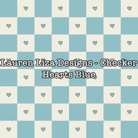 Lauren Liza Designs - Checker Hearts Blue