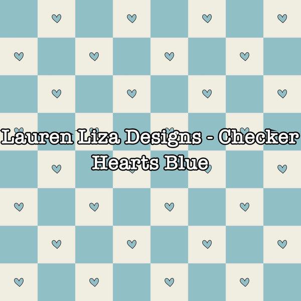 Lauren Liza Designs - Checker Hearts Blue