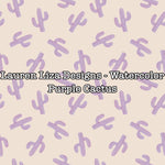 Lauren Liza Designs - Watercolor Purple Cactus