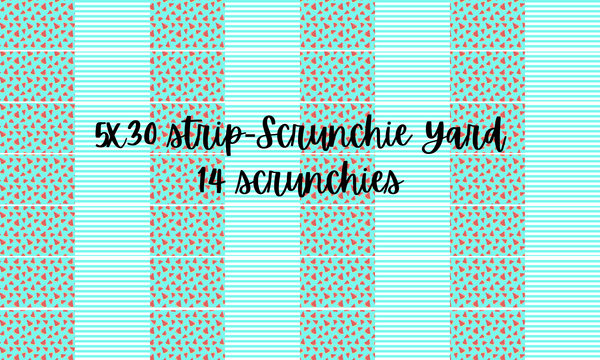 Wallflower Graphics (scrunchies) - Blue Watermelon-Stripe 5x30 Scrunchie Yard