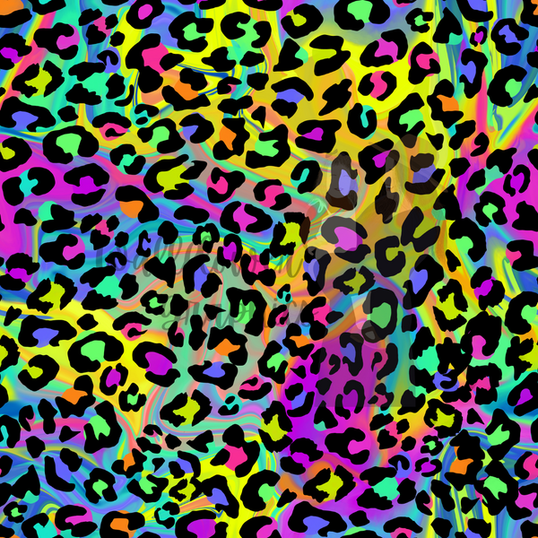 Wallflower Graphics (seamless) - Rainbow Leopard