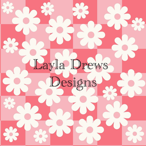 Layla Drew's Designs - Pink Checker Flowers 2