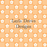 Layla Drew's Designs - Orange Floral Checkers