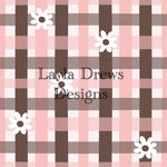 Layla Drew's Designs - Pink Brown Gingham Flowers