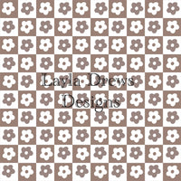 Layla Drew's Designs - Muted Tan Checker Floral