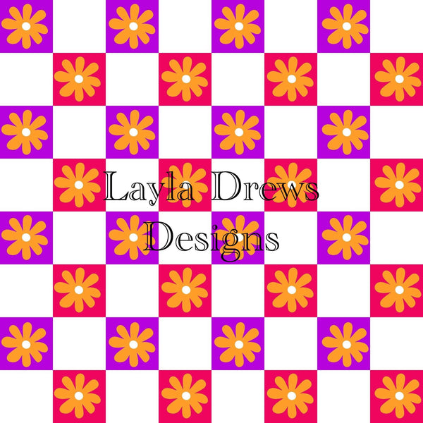 Layla Drew's Designs  - Purple Pink Checkers