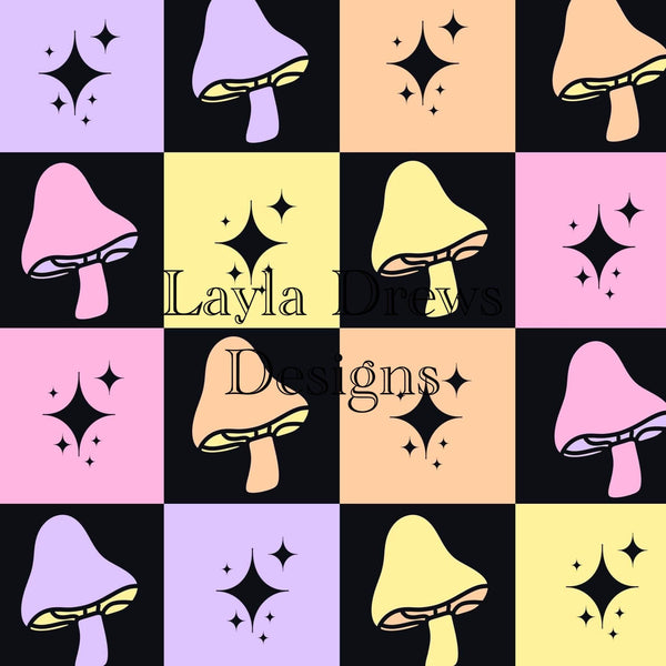 Layla Drew's Designs  - Trippy Shroomies Checkers
