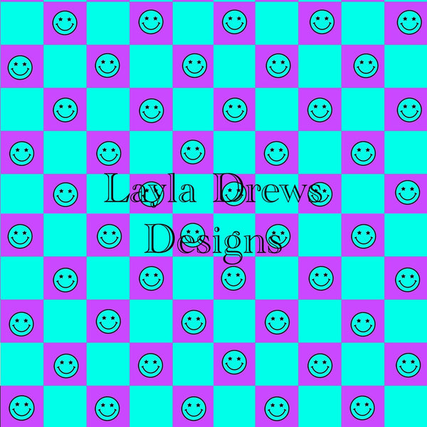 Layla Drew's Designs  - Retro Checker Smileys