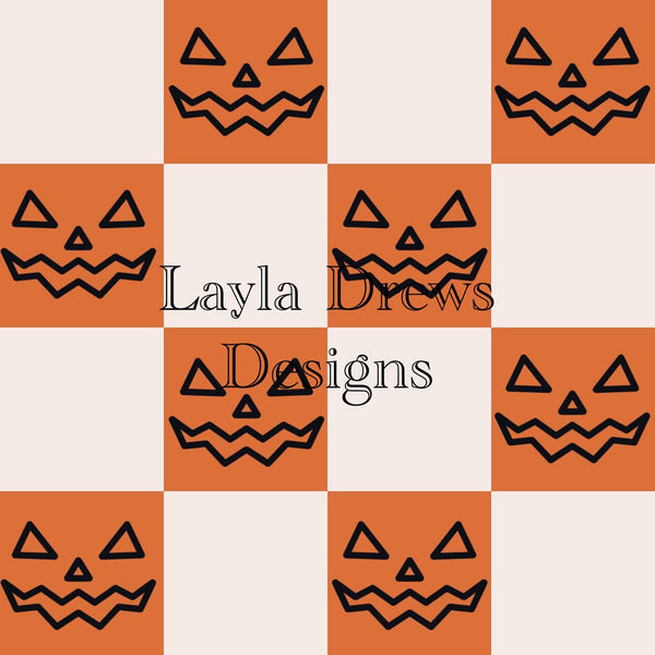 Layla Drew's Designs  - Pumpkin Face Checkers