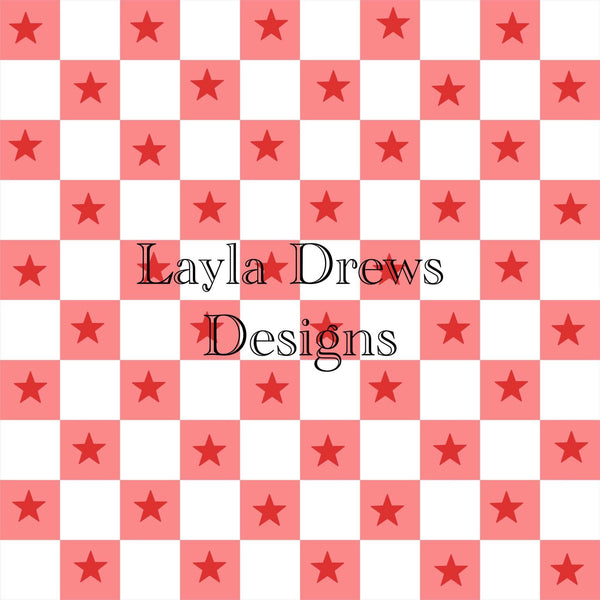 Layla Drew's Designs - Pink Stars Checkers