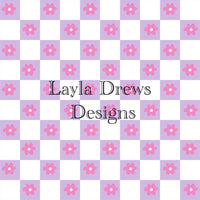 Layla Drew's Designs - Pink Purple Floral Checkers