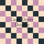 Layla Drew's Designs - Green Purple Checkers