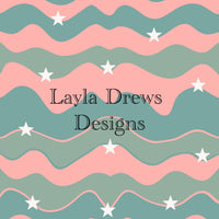 Layla Drew's Designs - Pink Green Groovy Waves