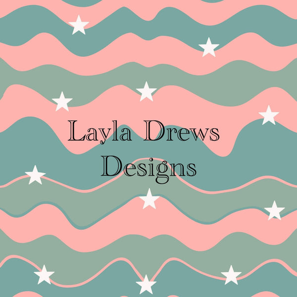 Layla Drew's Designs - Pink Green Groovy Waves