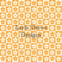 Layla Drew's Designs - Mustard Floral Checkers